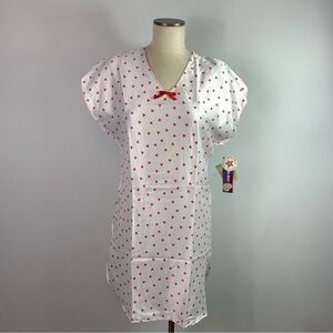 NWT VTG Heart Print Nightgown Night Shirt Lingerie Slip Dress Valentine's Pantie
